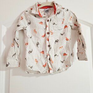 Little Lad Dinosaur Button Up Shirt